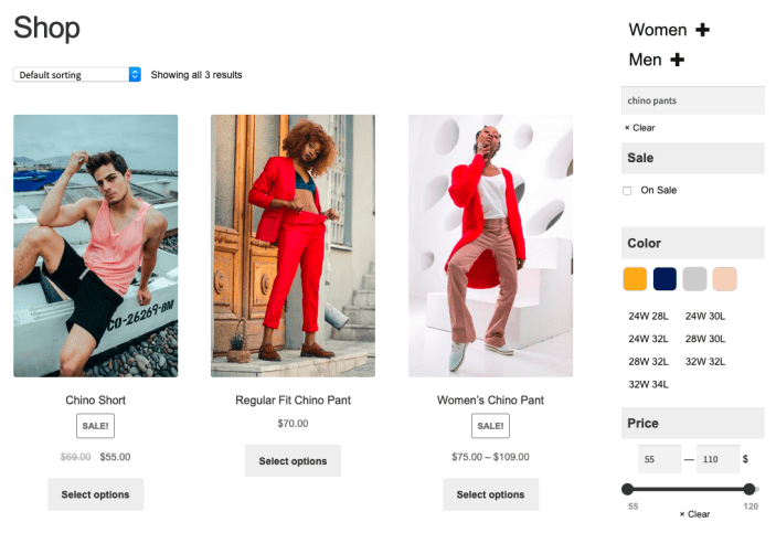 WooCommerce Product Search Live Filters in Action