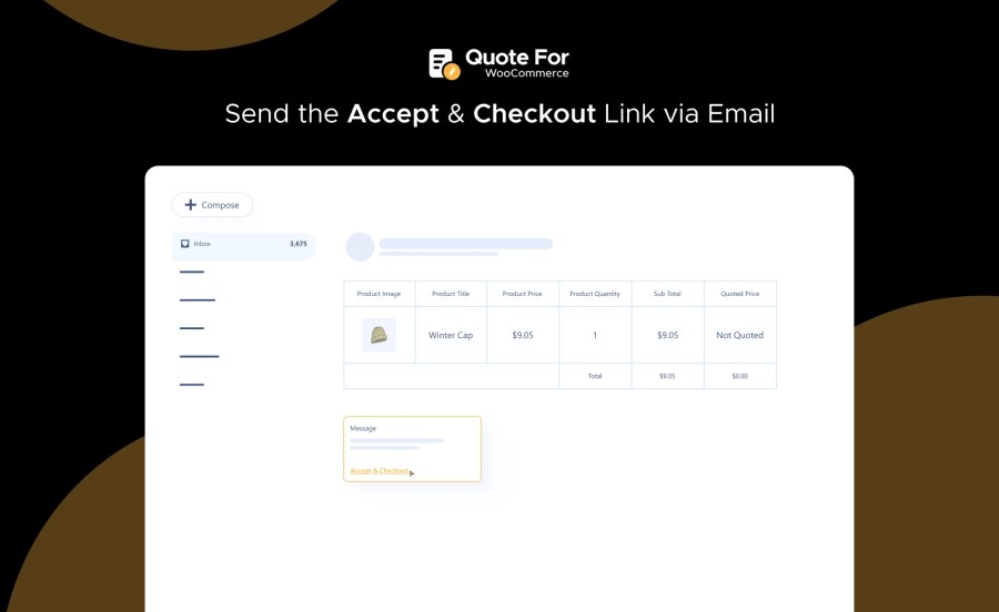 Send the Accept and Checkout Link via Email Feature