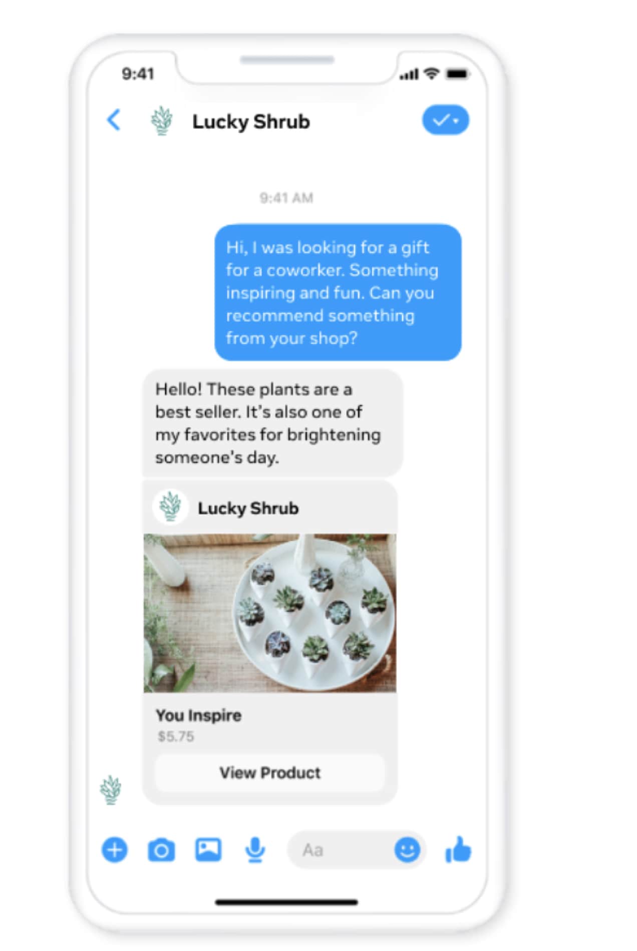 chatting with a customer via Facebook Messenger